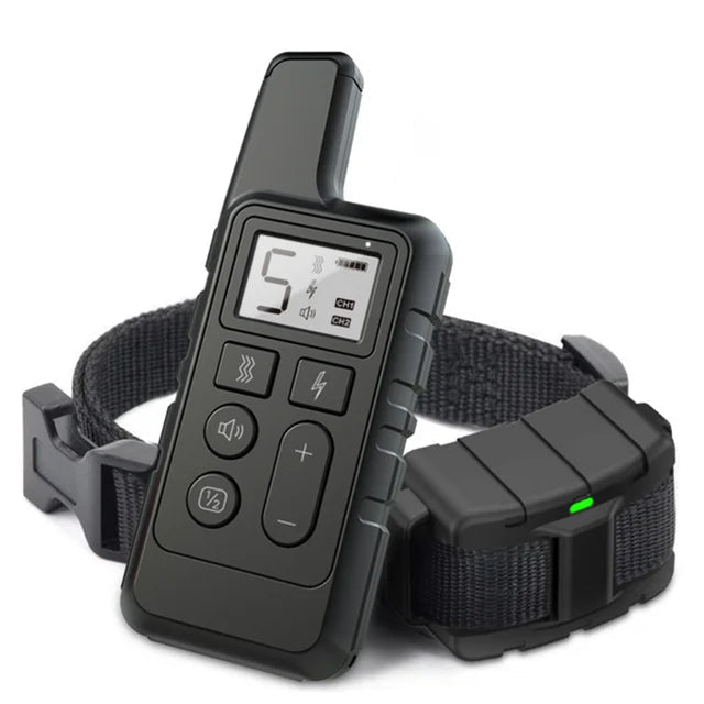 500 Meter Waterproof Electric Dog Training Collar with Remote Control Rechargeable Shock Vibration and Sound Features