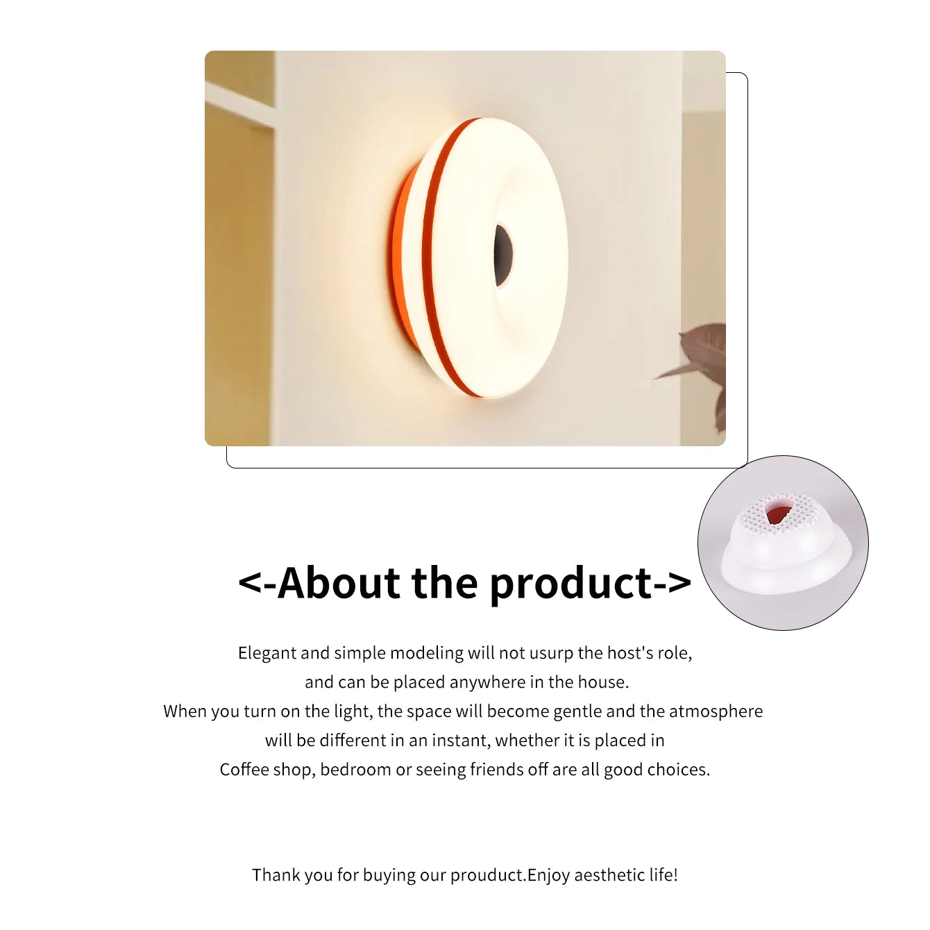 Bauhaus Table Lamp with USB Plug Modern Bedroom and Living Room Decorative Donut Ambient Light