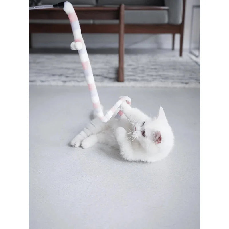 Cat Toy Feather Cat Teaser Wand Cat Interactive Toy Funny Caterpillar Colorful Rod Teaser Wand Pet Cat Supplies Cat Accessory