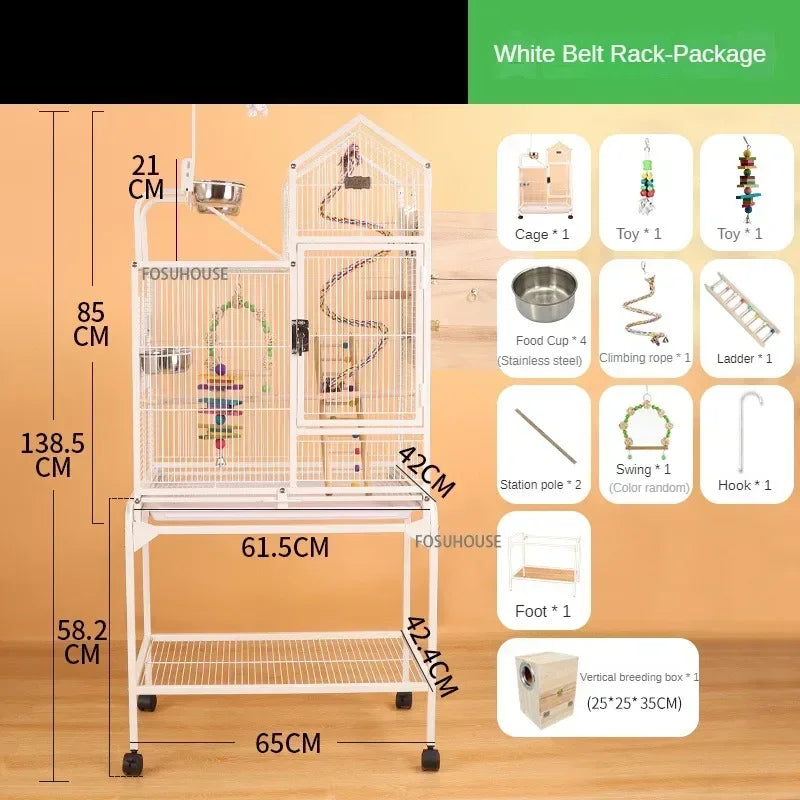 Indoor Starling Canary Pet Fences Outdoor Aesthetic Bird Carrier Decorative Bird Cages Large Parrot CageSpecial Breeding Cage W