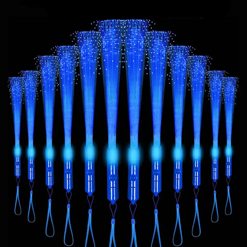 12 Pack LED Fiber Optic Wands Light Up Sticks with 3 Modes for Parties and Events