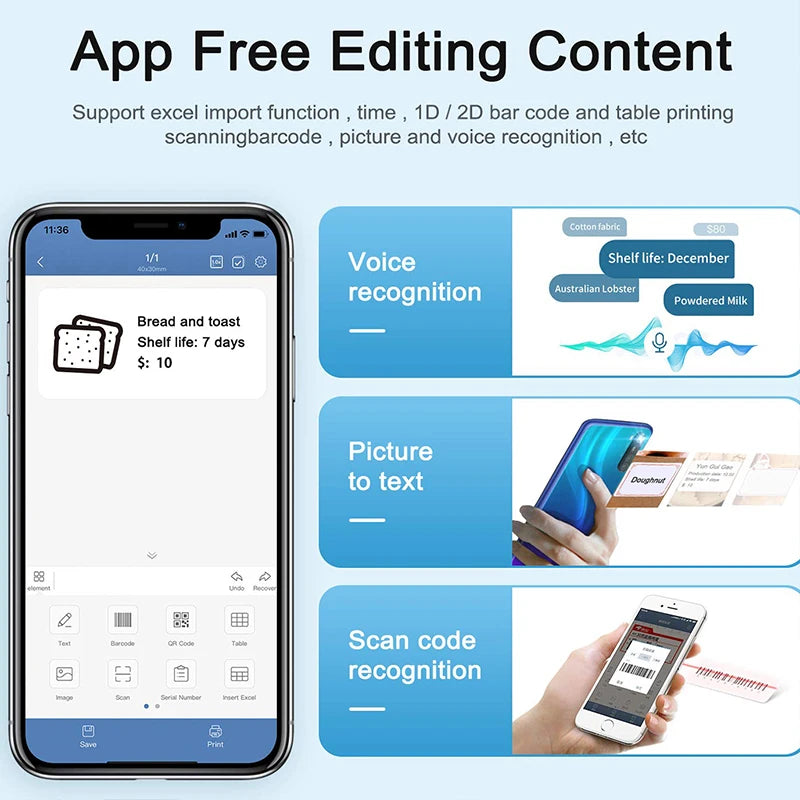 Mini Label Thermal Printer Niimbot Portable Bluetooth Sticker Printer