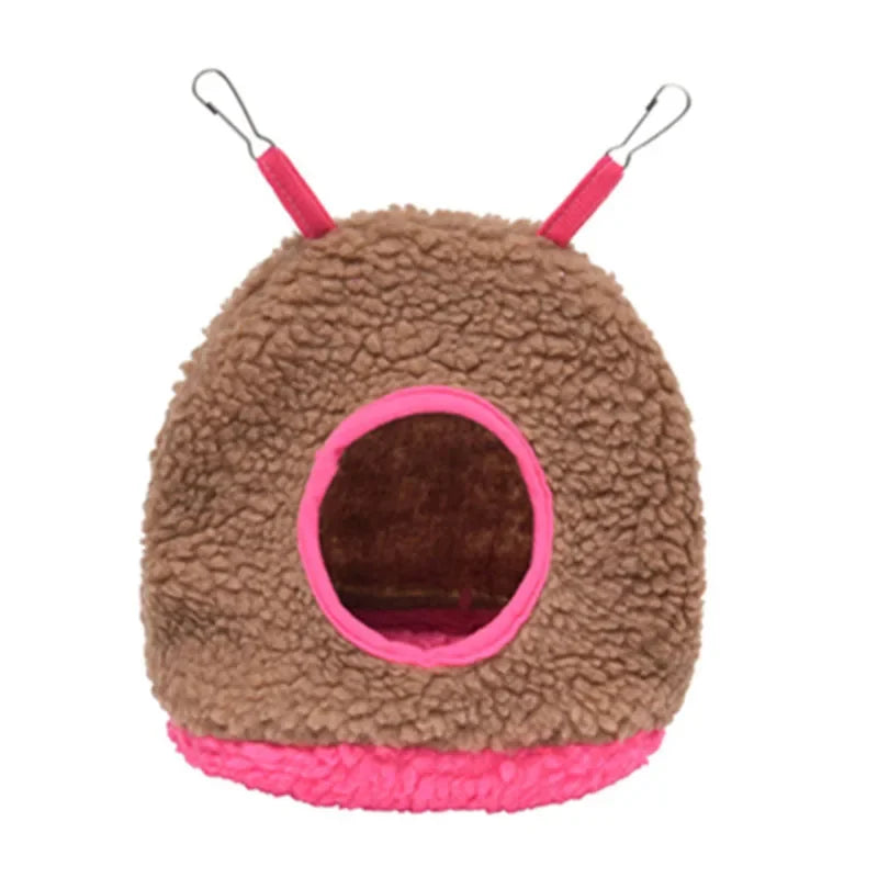 New Winter Warm Bird Nest Parrot House Polar Fleece Parakeet Hammock Small Animal Hanging Swing Bed Pet Birds Cage Accessories