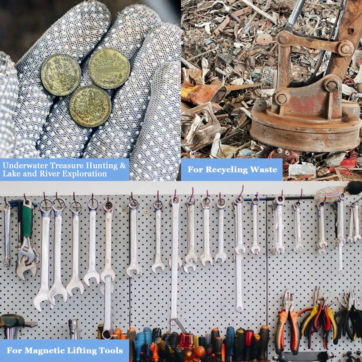 Imanes de pesca de neodimio superresistentes N52 Imanes de alta resistencia con perno de ojo con orificio avellanado Imanes de búsqueda de salvamento