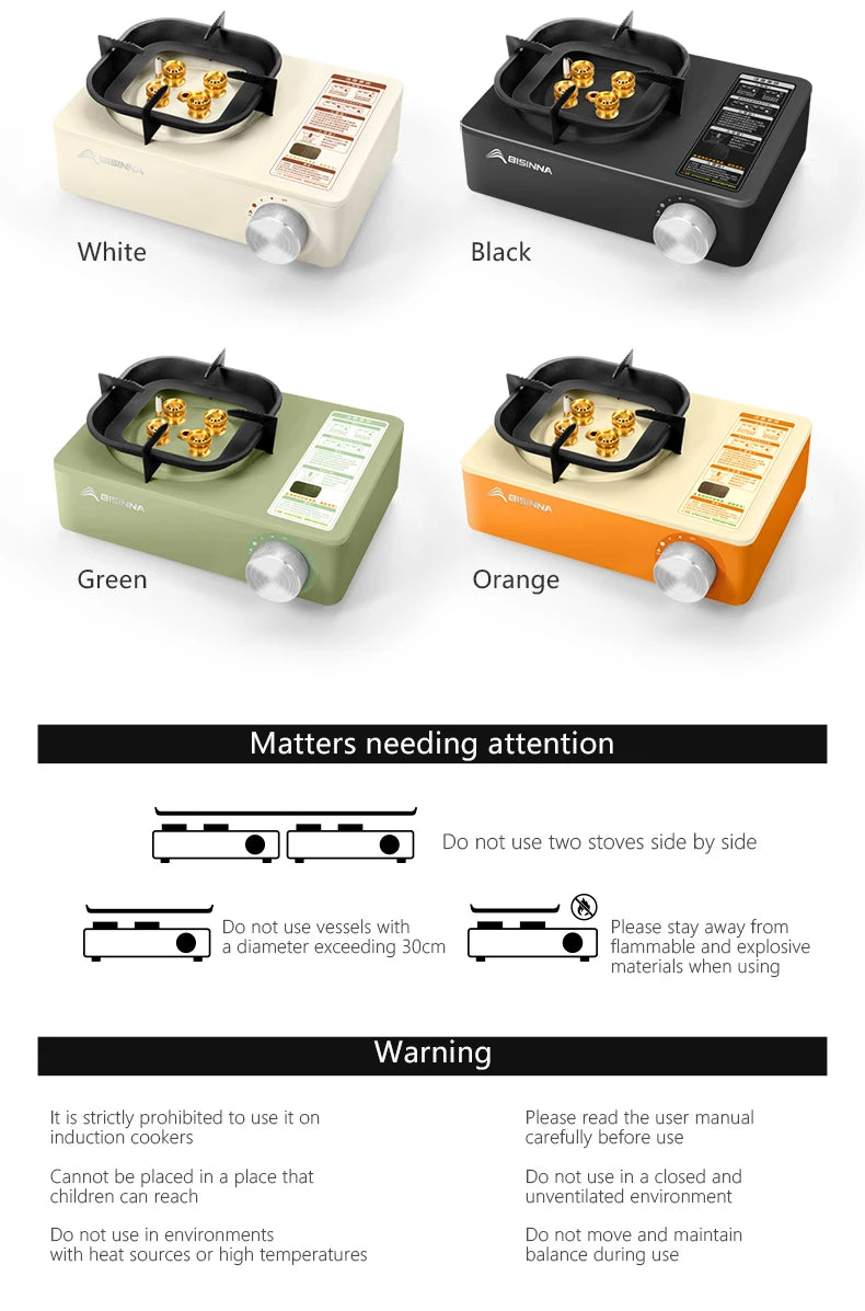 BISINNA Camping Gas Stove 5800W Portable Burner for Outdoor Trekking