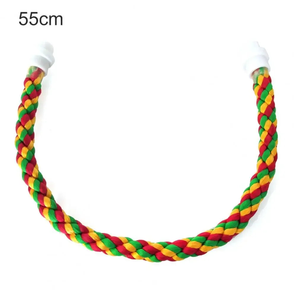 30/55/80/105cm Colorful Parrot Rope Hanging Braided Budgie Bird Cage Cockatiel Toy Pet Stand Accessories Ladder Swing Supplies