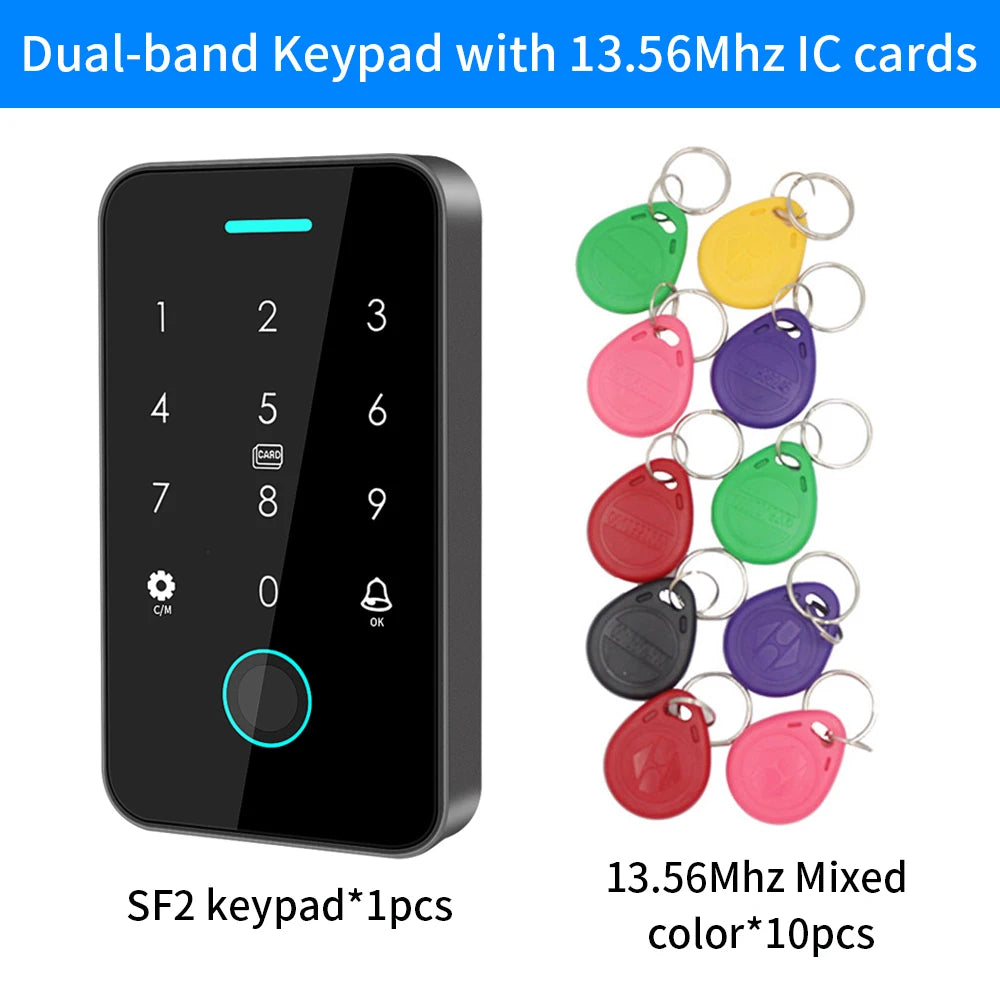 Bluetooth NFC Tuya App Smart Door Access Control System with RFID Fingerprint Keypad Outdoor Electric Magnetic Lock Rainproof
