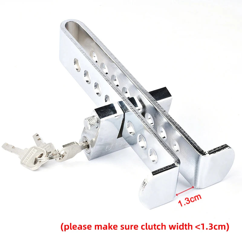Universal Car Clutch Lock Anti-Theft Steering Wheel and Brake Pedal Lock Stainless Steel Security Tool