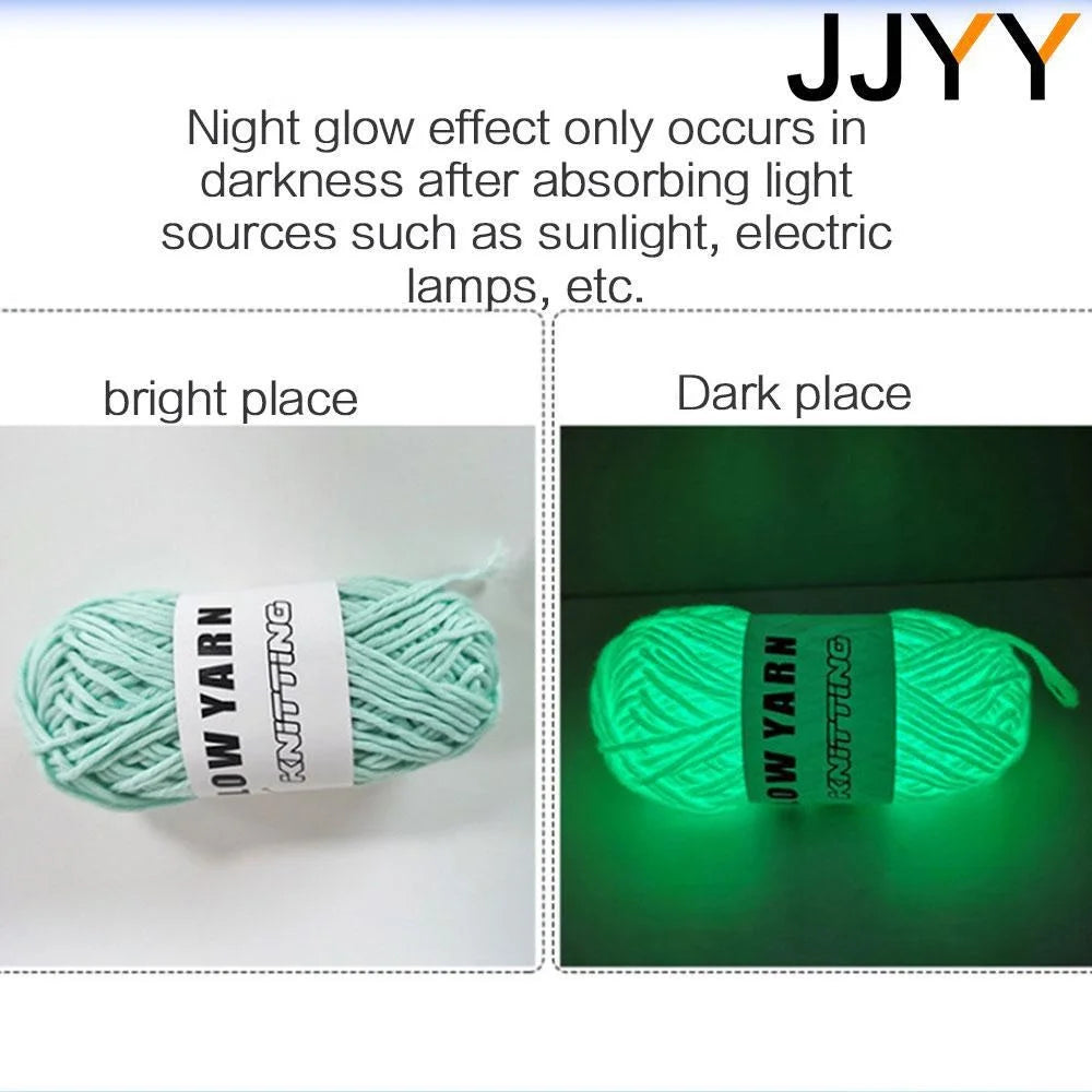 JJYY Fluorescent Luminous Soft Solid-color Thread 50m DIY Craft