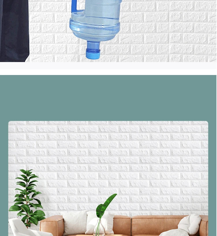 70cm*2m 3D Soft Foam Brick Wallpaper Roll Self Adhesive Decor