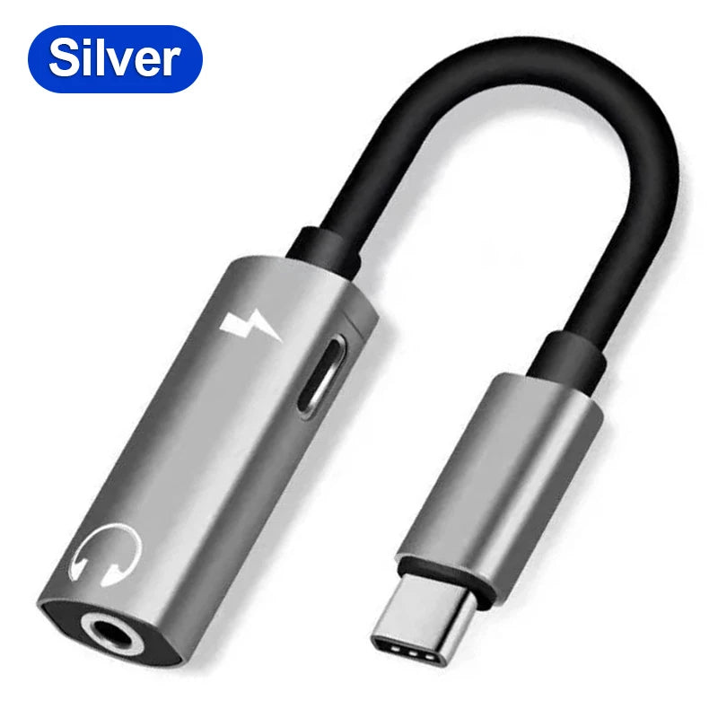2 in 1 USB C to 3.5mm Jack Headphones Adapter Charger for Samsung Galaxy S24 S23 S22 Ultra A54 A34 A53 Note 20 10