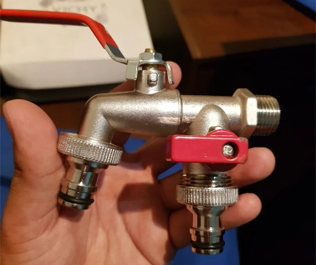 Herramientas de jardinería Grifo de agua de latón de 1/2" para exteriores e interiores, usado, con palanca de encendido y apagado fácil, grifos de suministro de riego, válvula de bola