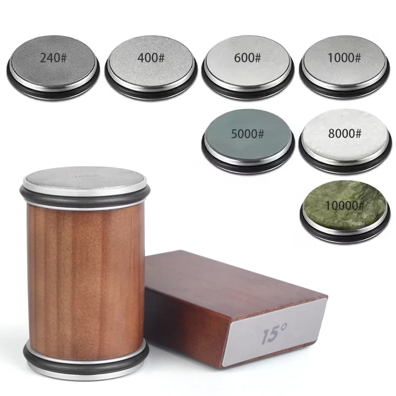 Rolling Knife Sharpener Kit with Magnetic Holder and Diamond Stones