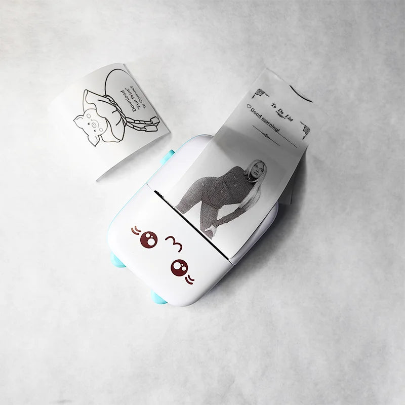 Mini Photo Pocket Printer Portable Ink-free Thermal 57mm Wireless BT 200dpi for Android iOS