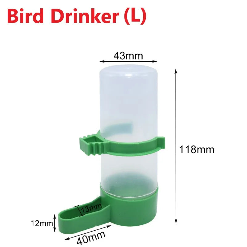 2PCS Bird Feeder Plastic Food Water Feeding Automatic Drinker Parrot Pet Parrot Drinking Cup Bowls Pet Bird Supplies Dispenser