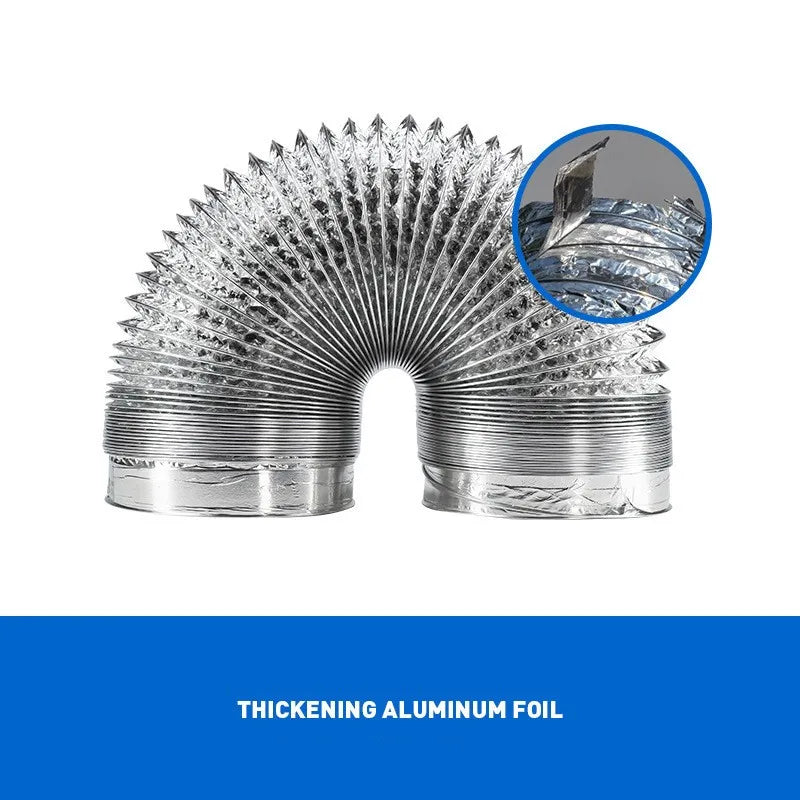 Tubo de ventilación de aluminio encriptado de 80/100/120/150/200 mm Tubo de humo escalable Salida de cocina Manguera de ventilador de escape de baño