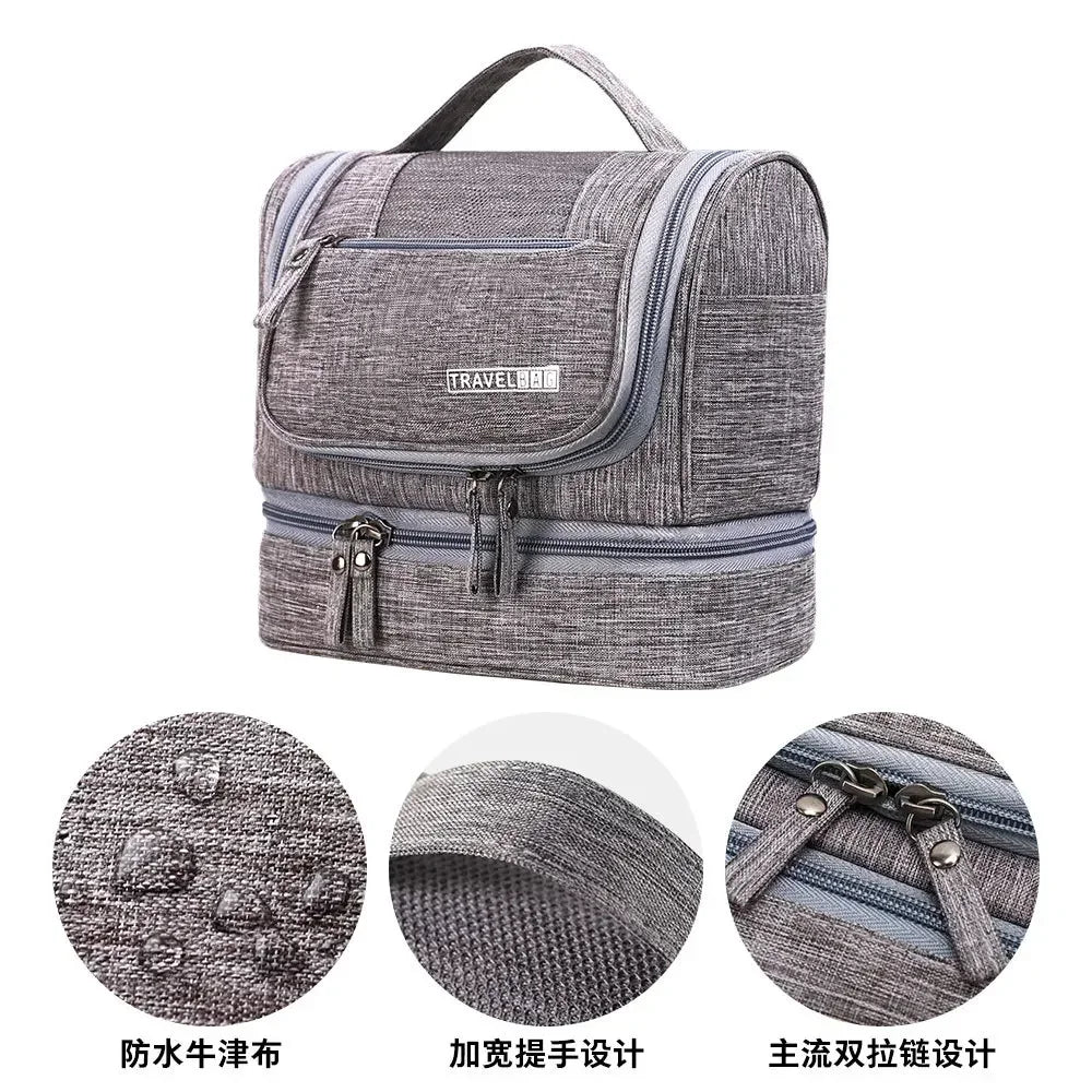 Men and Women Oxford Travel Makeup Bag Hanging Organizer Cosmetic Toiletry Case