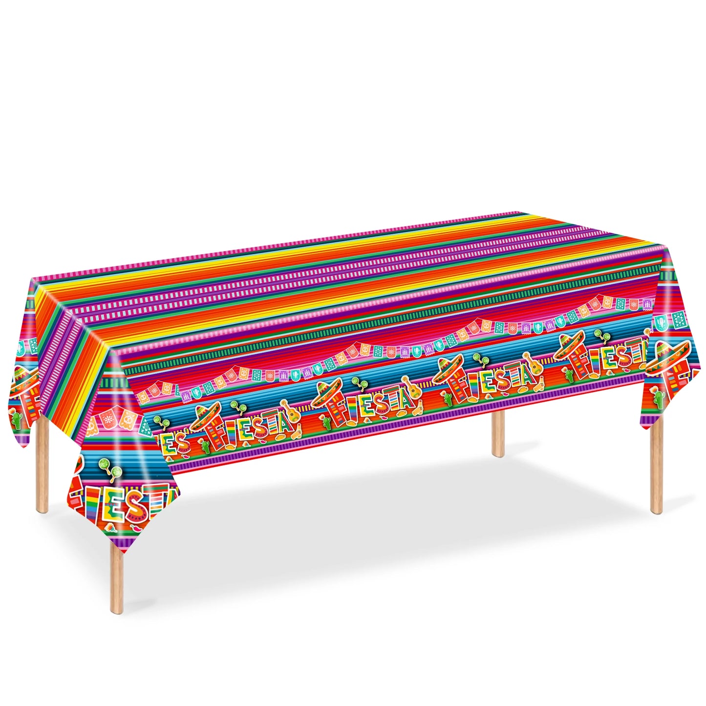 Mexican Disposable Tablecloth - Colorful Stripes