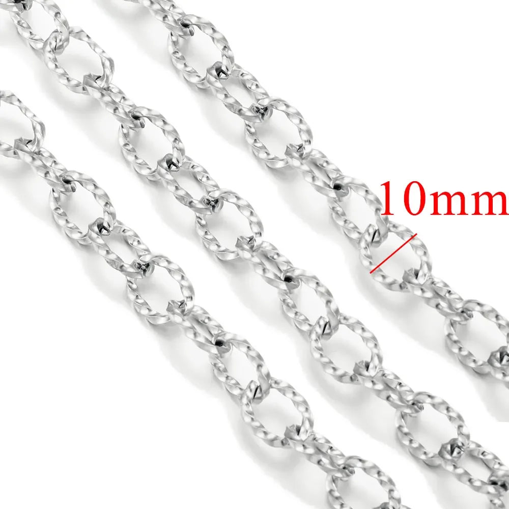1 Meter Stainless Steel Chunky Hip Hop Gold Color Chains DIY Jewelry