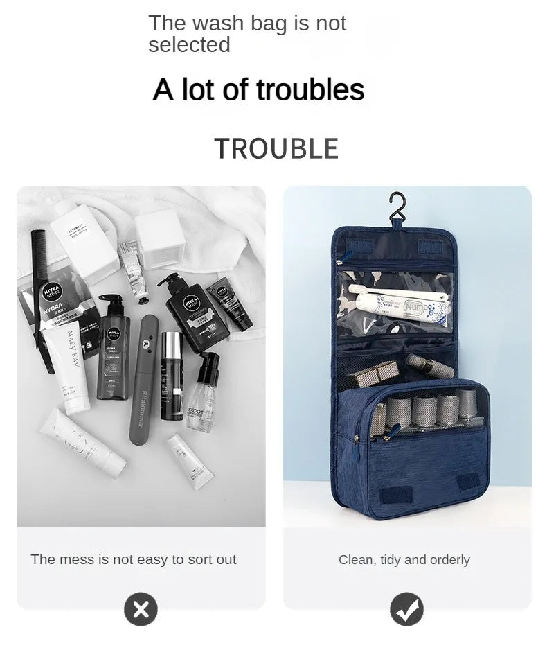 1pc Foldable Toiletry Bag Organizer for Travel and Makeup