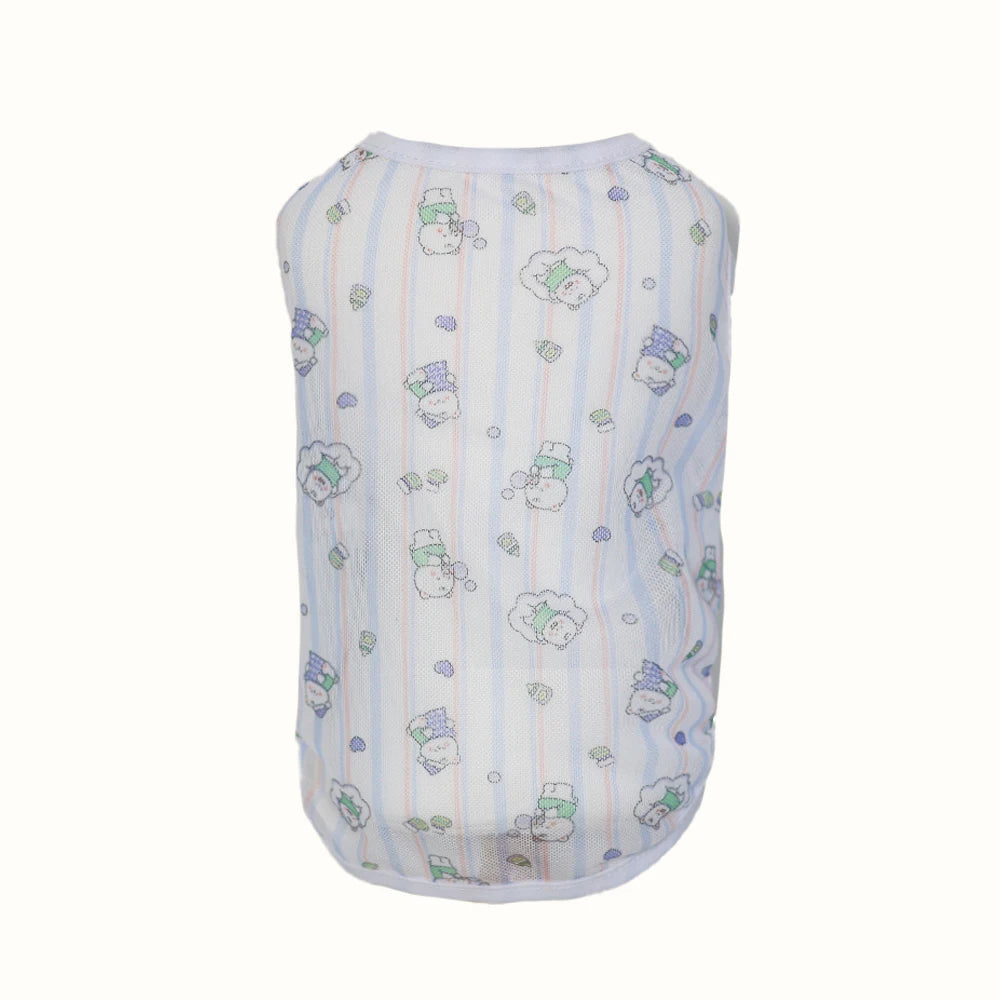 Pet clothing original cartoon cute summer westernized thin cat and dog clothing breathable mesh vest cat clothing
