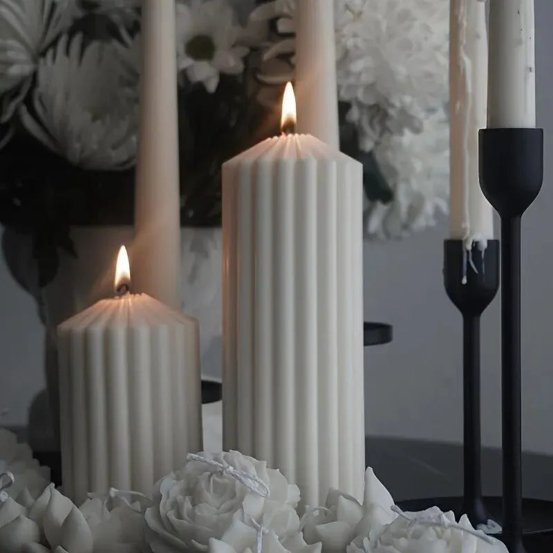 3D Spiral Striped Silicone Mold for DIY Scented Candles and Crafts