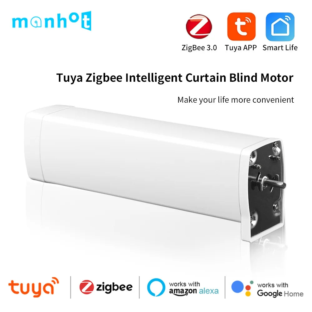 Motor de persiana eléctrica inteligente Tuya Wifi/Zigbee con control remoto RF de 22,5 cm, aplicación de control, Alexa, Google Assistant SmartThings