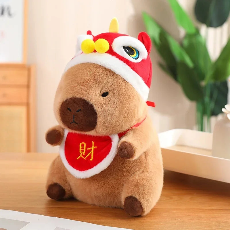 Christmas Capybara Plush Doll Soft Pillow Toy for Kids