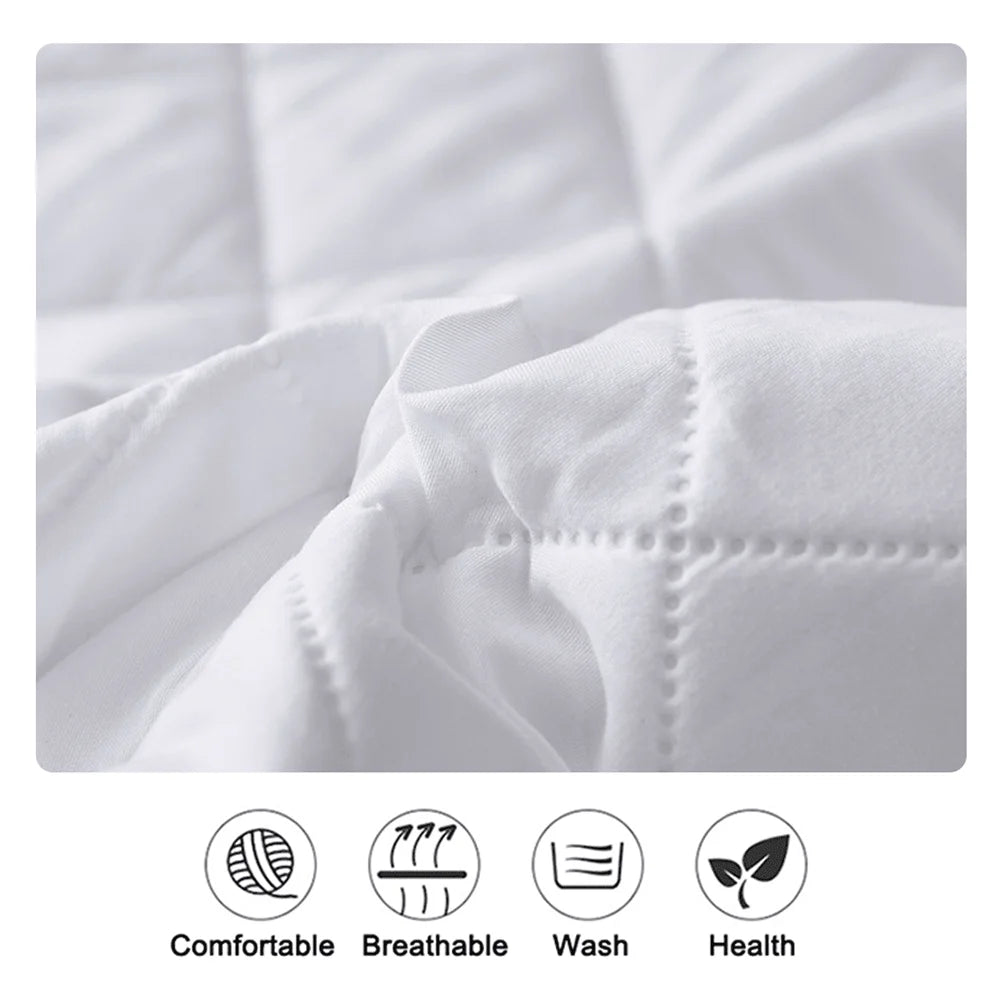 Waterproof Throw Mattress Cover Bed Protector Multi Size Gray White