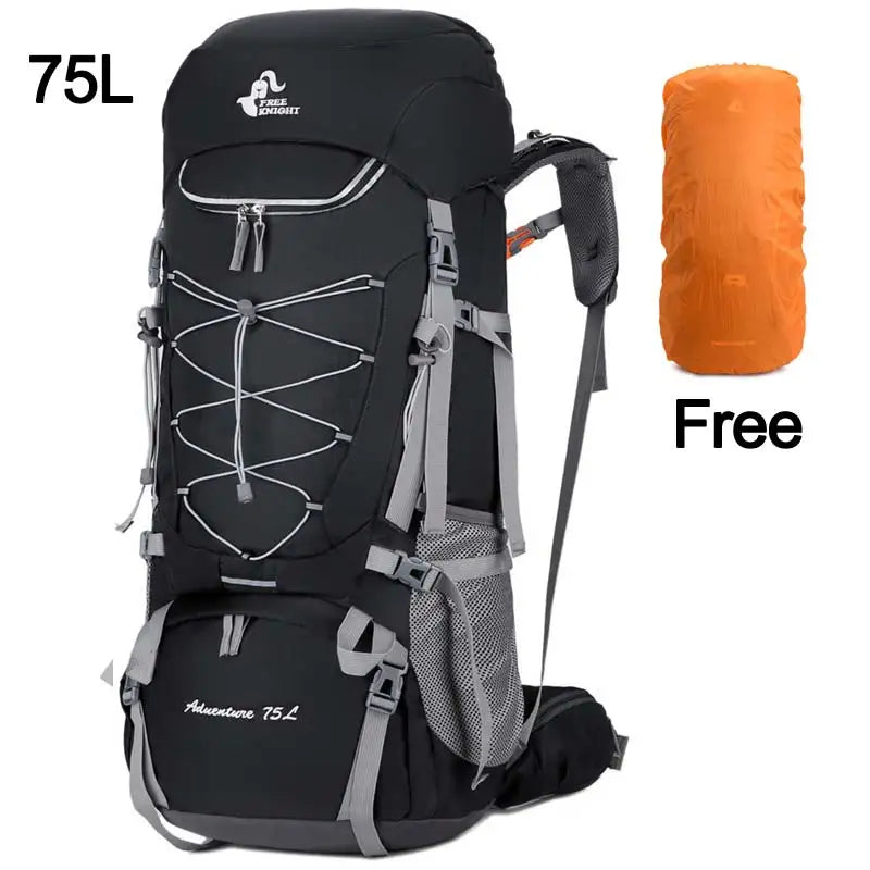 75L Camping Backpack Travel Sport Bag With Rain Cover Men