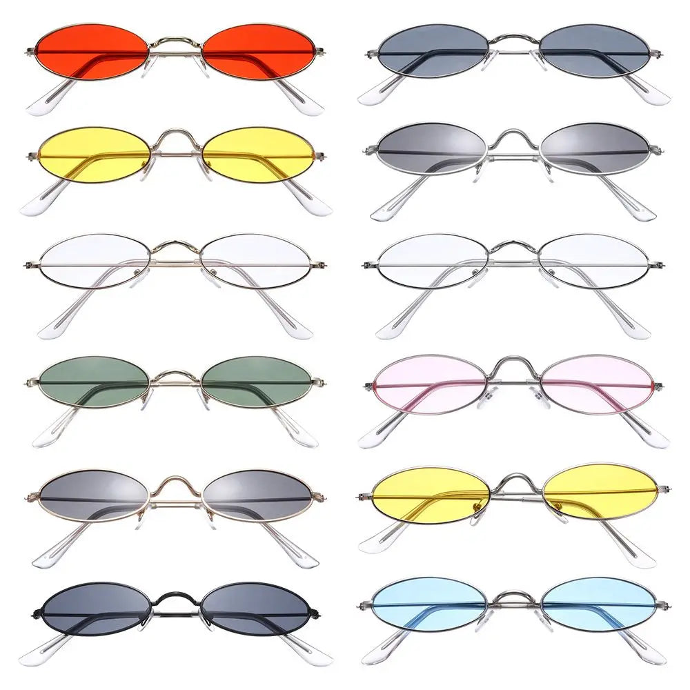 Retro Small Oval Sunglasses Vintage Shades for Men Women 2023