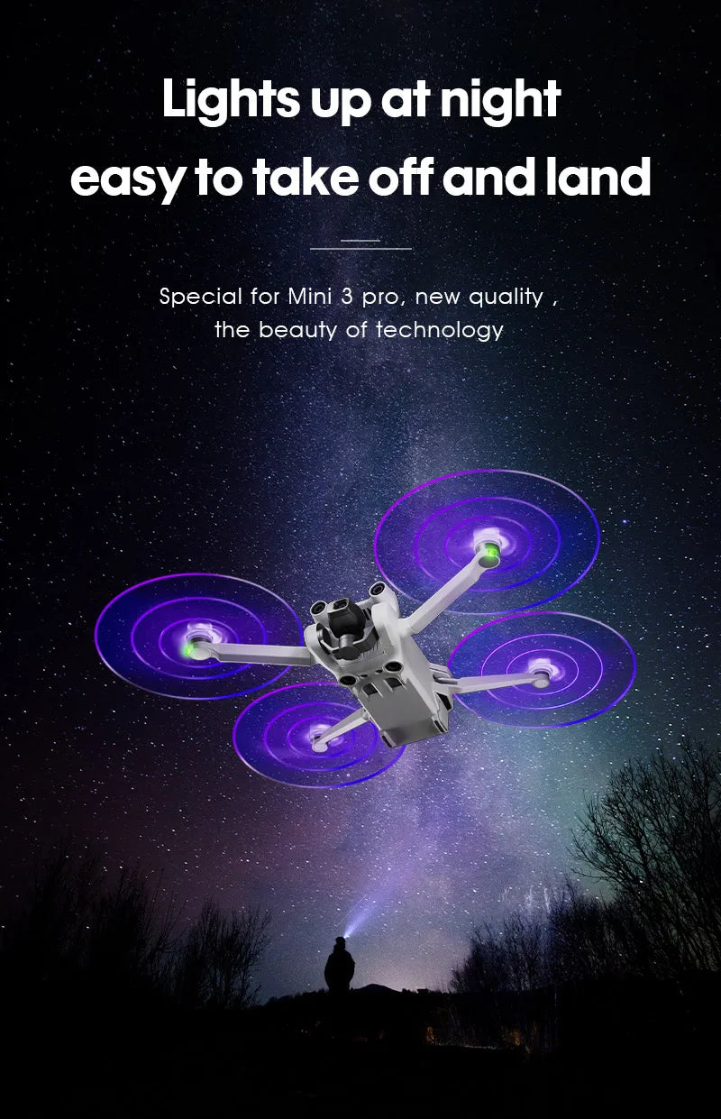 4pcs Mini 4 Pro Rechargeable LED Light Flash Propellers for DJI Mini 3 Pro Air 3