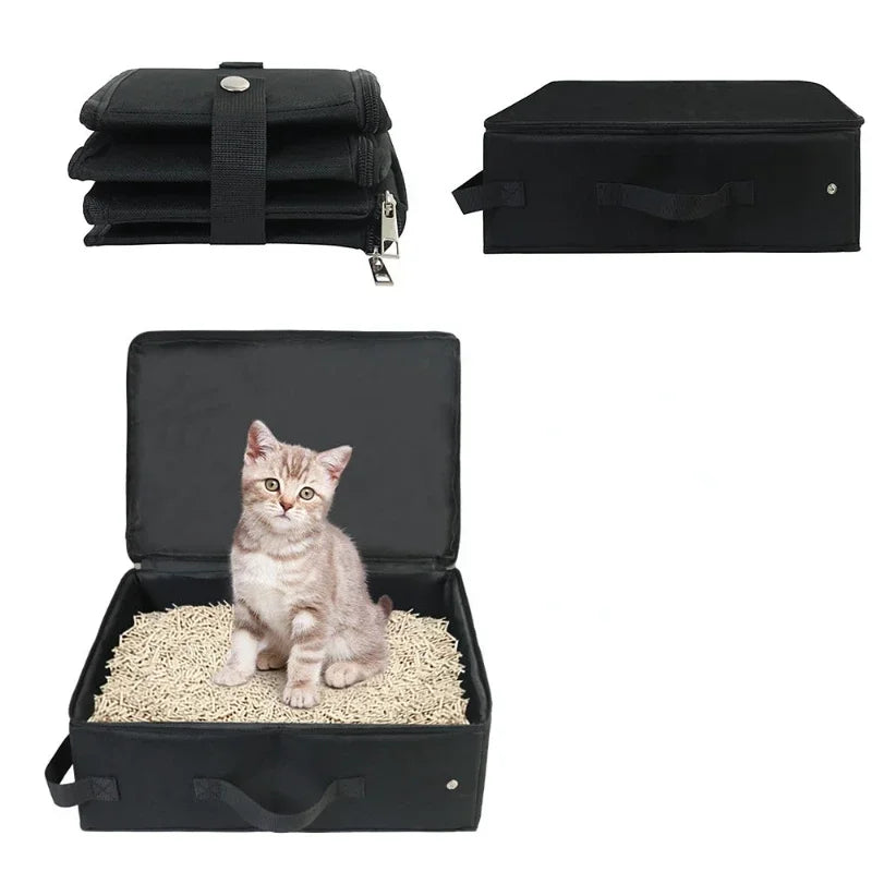Outdoor Foldable Cat Litter Box Portable Travel Dog Toilet Tray