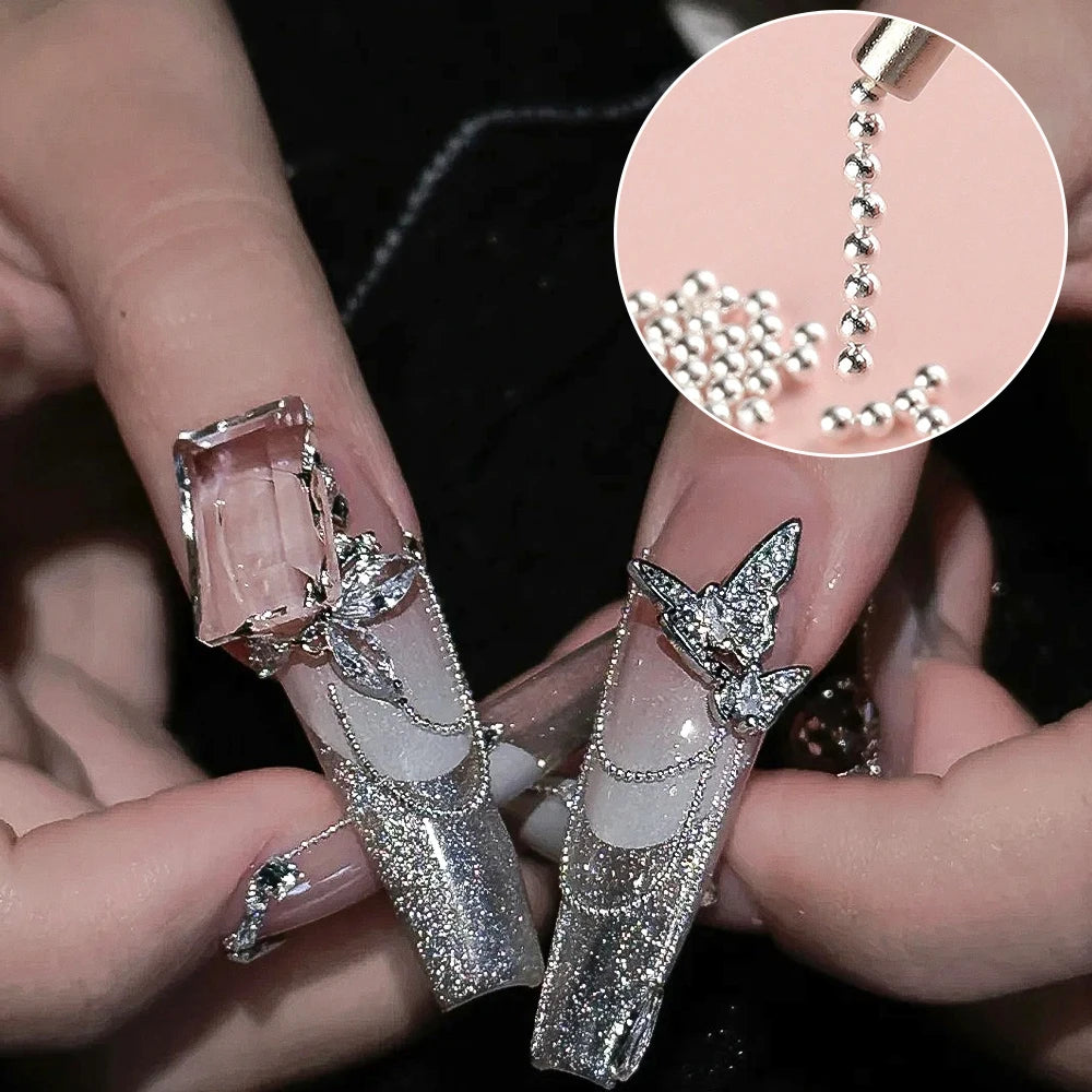 12 Grids Mini Caviar Beads Nail Art Charms With Magnetic Pen