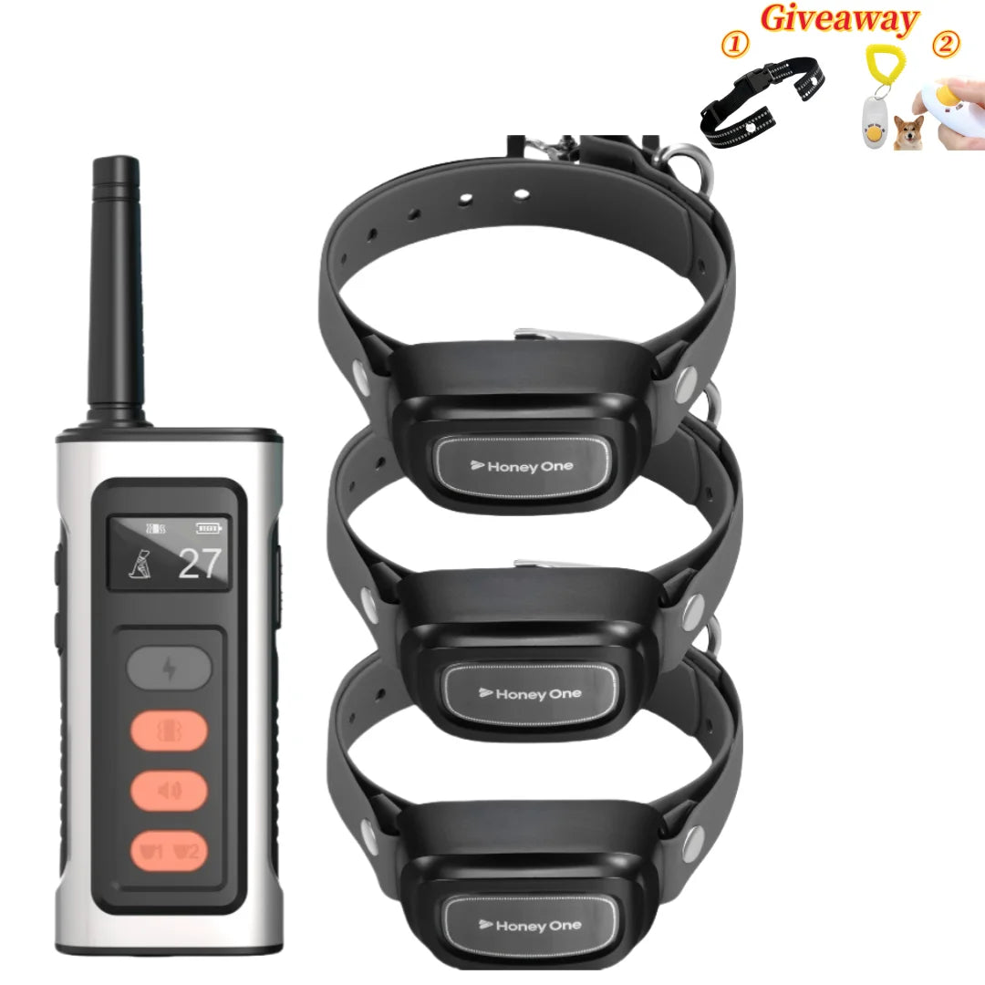 3500FTDigital Dog Training Collar Waterproof Rechargeable Remote Control Pet with LCD Display for All Size Shock Vibration Sound