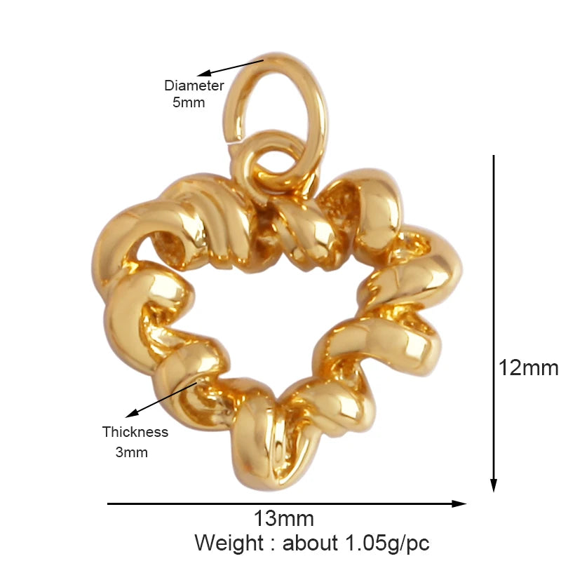 Classics Love Heart Star Zircon Focal Charm Pendant 18K Gold Plated Shell Pearl Jewelry