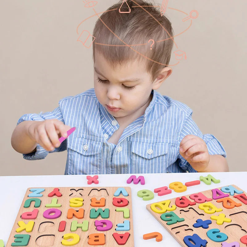 Wooden Puzzle Montessori Toys for Baby Early Learning 1-3 Years