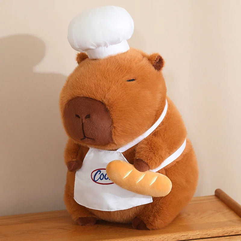 Chef Capybara Plush Doll Cute Capibara Soft Stuffed Animal