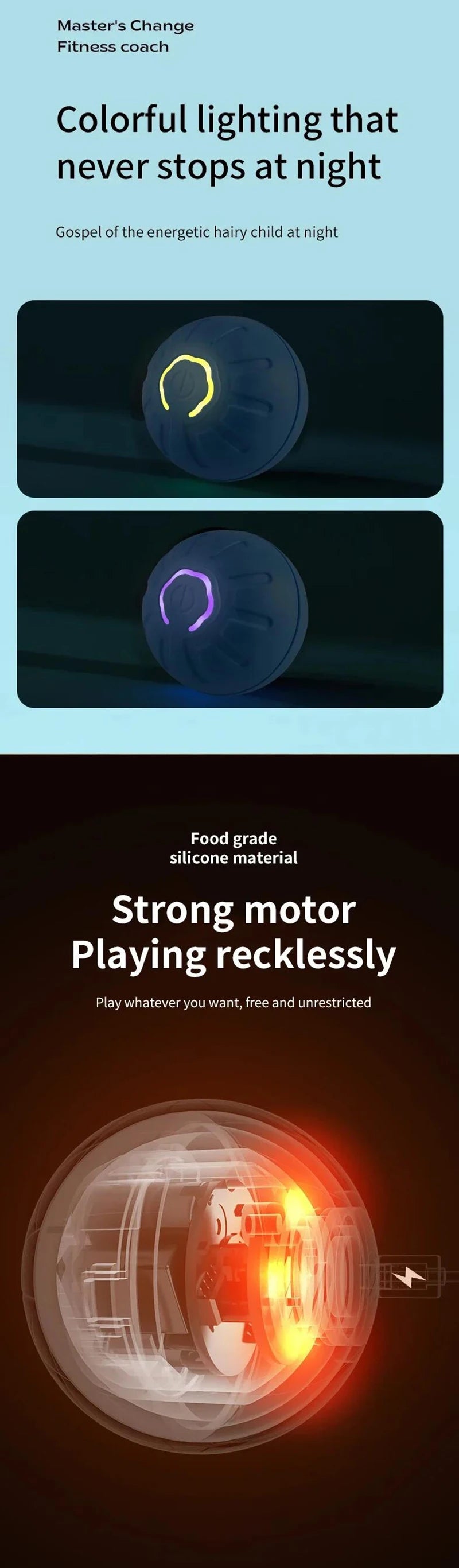 Smart Dog Toy Ball Electronic Interactive Moving Ball USB Bouncing Pet Toy for Puppies and Cats