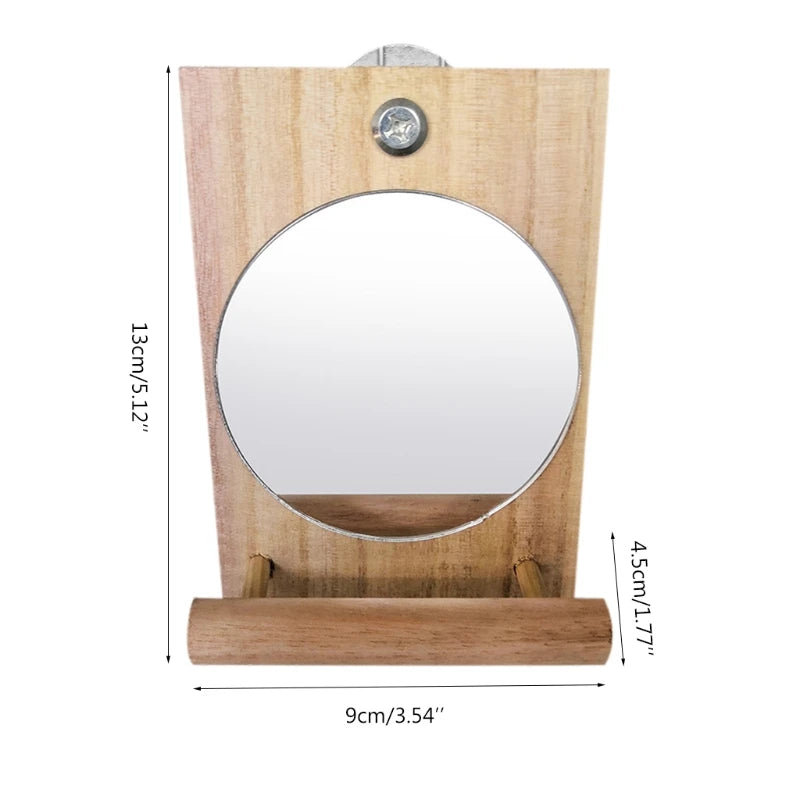 Bird Mirror with Perch Parrot Birdcage Stands for African Greys Cockatiels