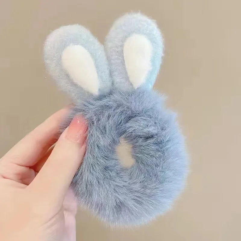 1PC Girl Hair Accessories Plush Rabbit Ears Elastic Hair Rope