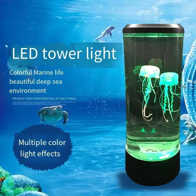 Jellyfish Lamp LED Color Changing Mood Light 7 Colors Aquarium Night Light for Bedroom and Desktop Decor Great Gift for Kids