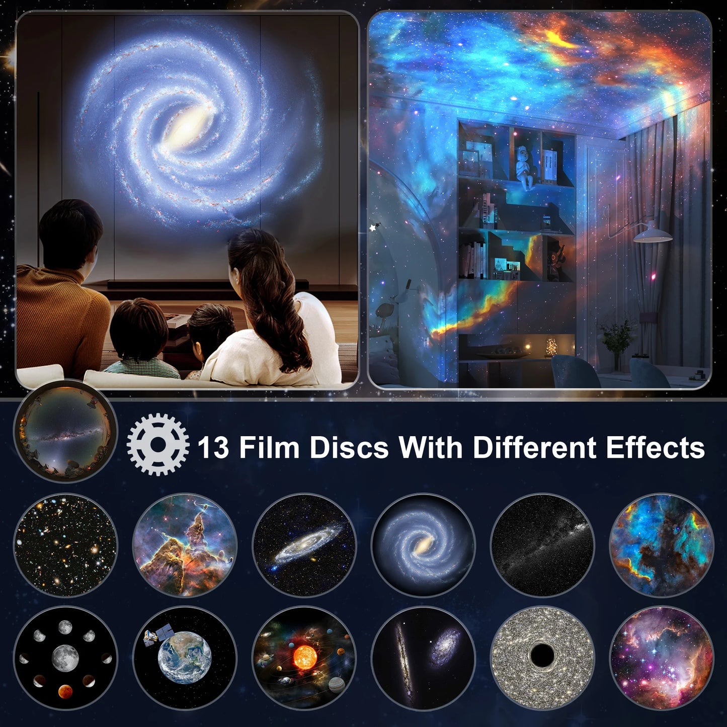 Galaxy Projector Night Light 360 Degree Rotating Starry Sky LED Lamp for Kids Bedroom and Home Decor Gifts