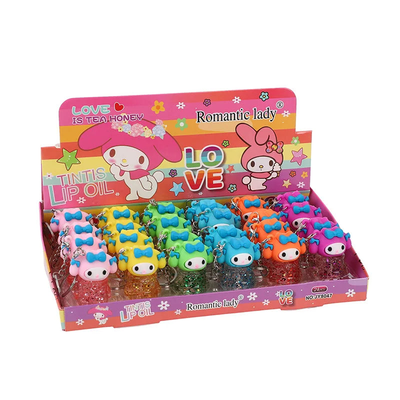 24 Piece Cartoon Lip Oil Set Color Changing Vitamin E Moisturizing Long Lasting Lip Gloss for Women and Girls