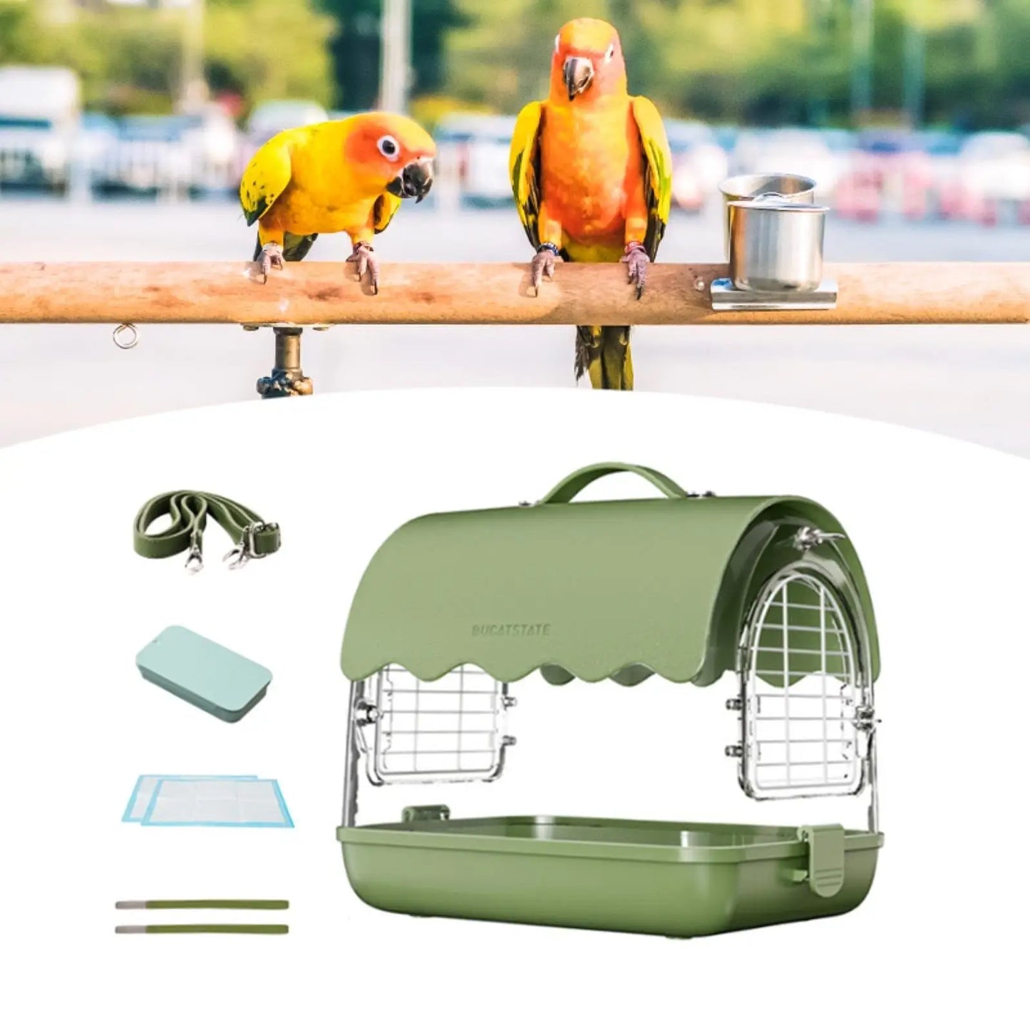 Bird Travel Cage, Bird Cage Bag with Shoulder Straps and Handle, Lightweight Bird Carrier Hamster Cage for Birds