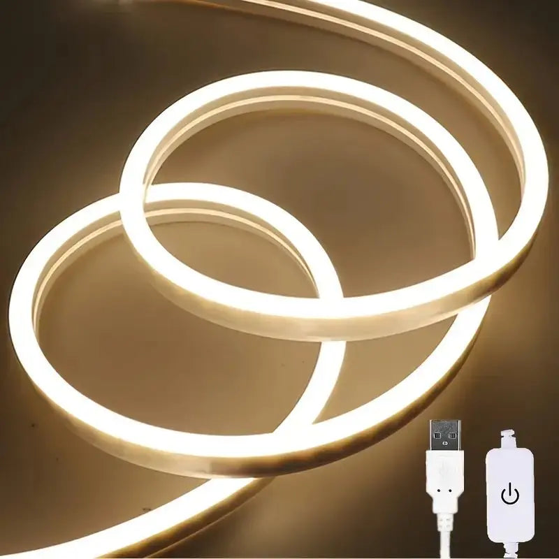 Touch Sensor LED Strip Lights Neon Sign USB Dimmable Waterproof Flexible Tape Bedroom Backlight DIY Decor