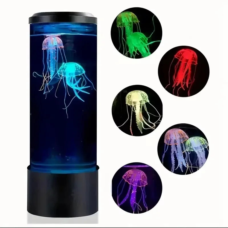 Jellyfish Lamp LED Color Changing Mood Light 7 Colors Aquarium Night Light for Bedroom and Desktop Decor Great Gift for Kids
