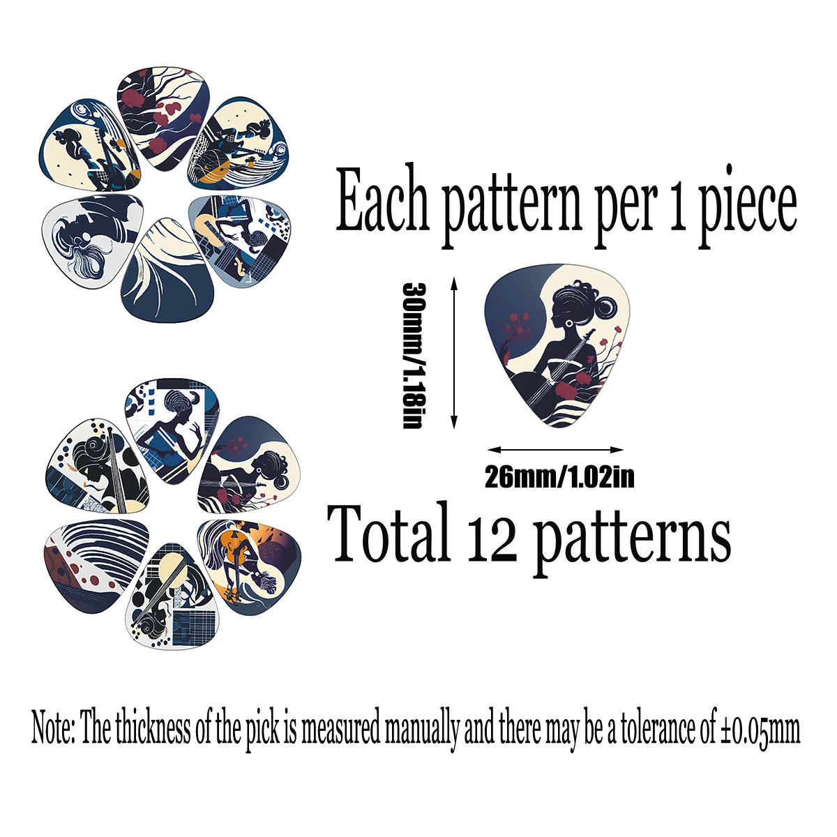 12pcs New Guitar Picks 0.46/0.71/1.0Mm Cartoon Couples