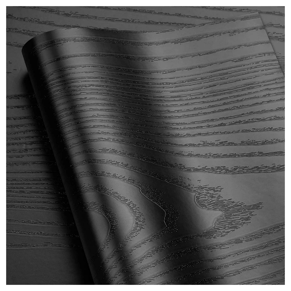 Black Wood Peel And Stick Decorative Film Easy To Clean