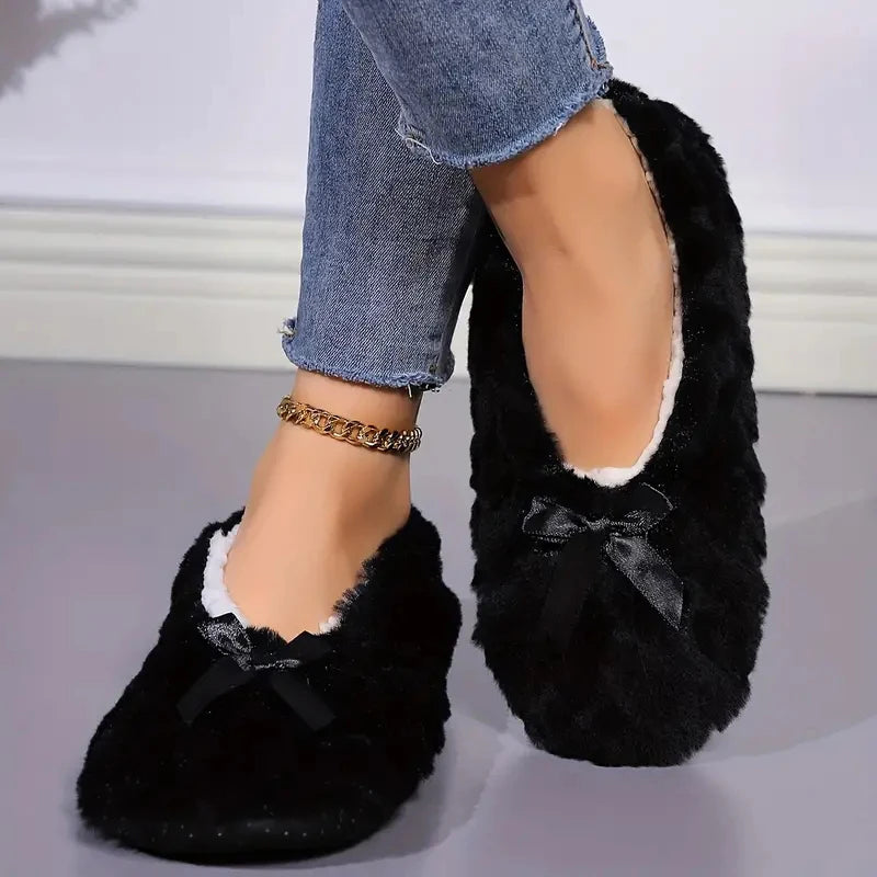 Mntrerm New Cute 2023 Indoor Home Slippers Warm Plush Non-Slip Soft Fur Women Shoes